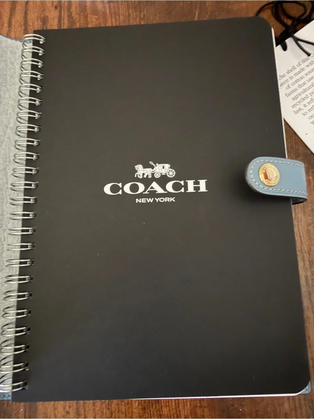 Coach Blue Checkered Notebook Gingham